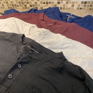 American Eagle Henley’s - 8 Shirt Bundle - Assorted Colors - Size Medium